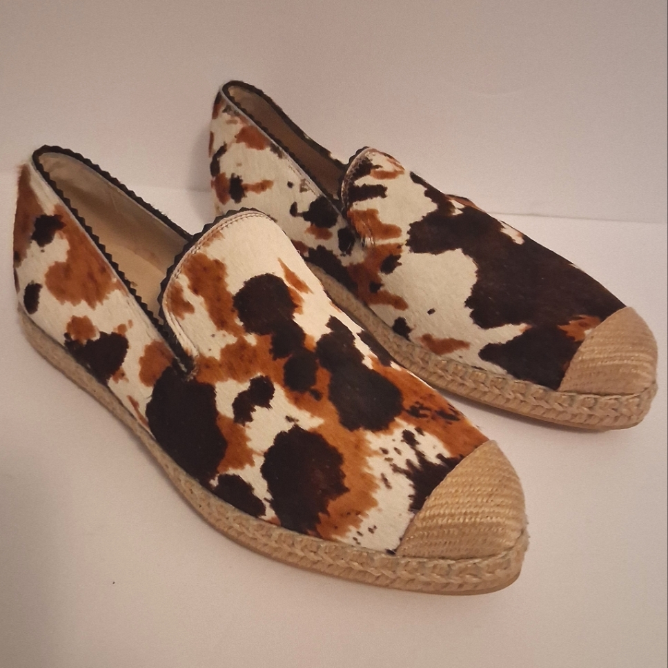 Stuart Weitzman Ponyhair Cow Printed Espadrilles